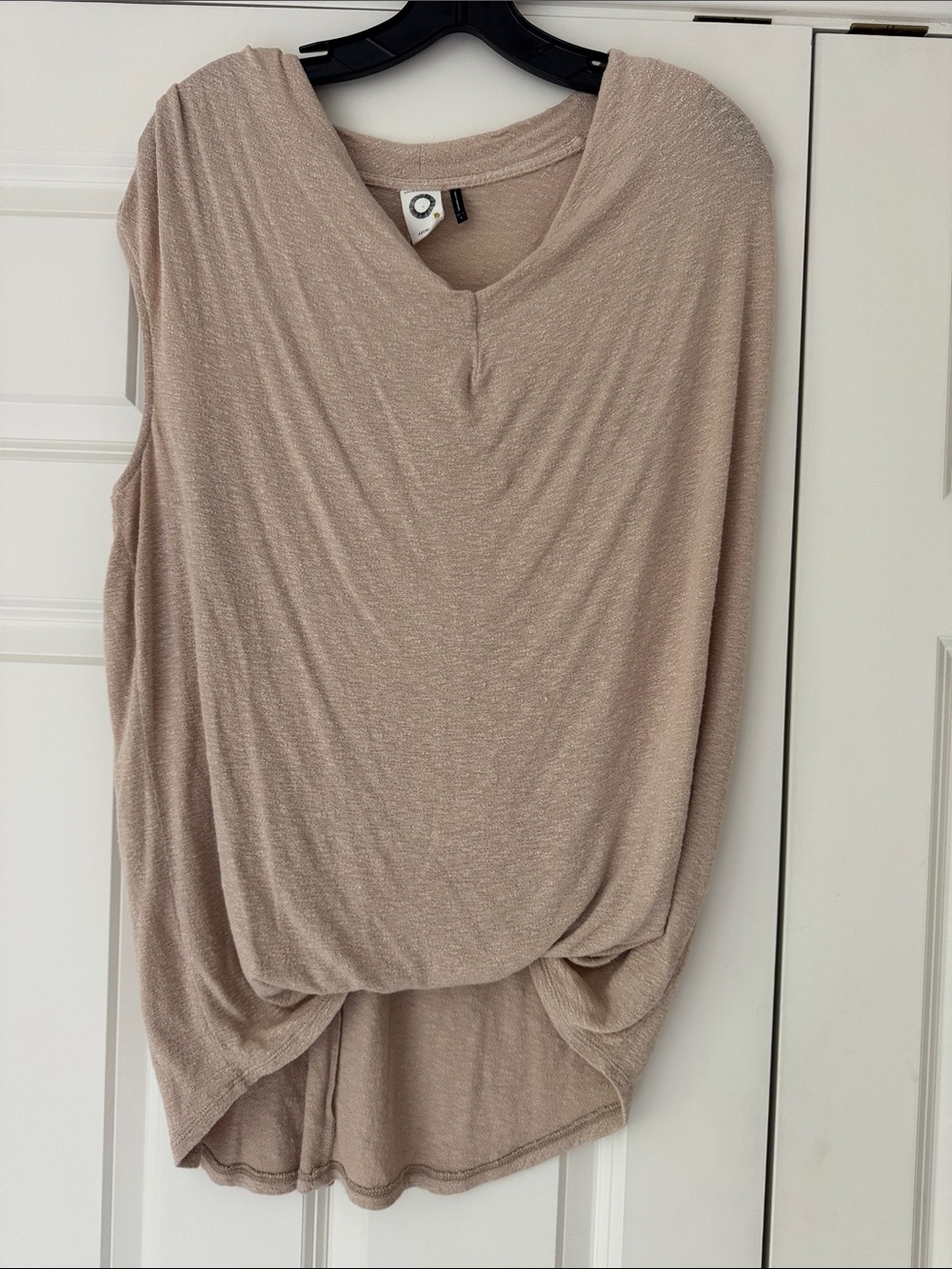 Anthropologie Beige Twist-Hem Sleeveless Tank
